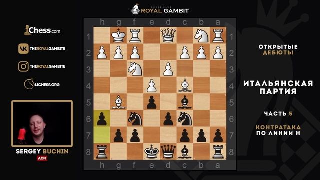 РАЗБОР ШАХМАТНЫХ ДЕБЮТОВ. ИТАЛЬЯНСКАЯ ПАРТИЯ. ЧАСТЬ 5. КОНТРАТАКА ПО ЛИНИИ H | ШАХМАТЫ | CHESS