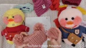 DIY: Помпон. Как сделать помпон для шапки для уточки Лалафанфан. Утка Lalafanfan Cap Вязаная шапка