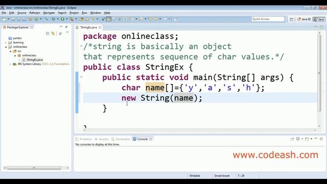 String in java | string class program in java