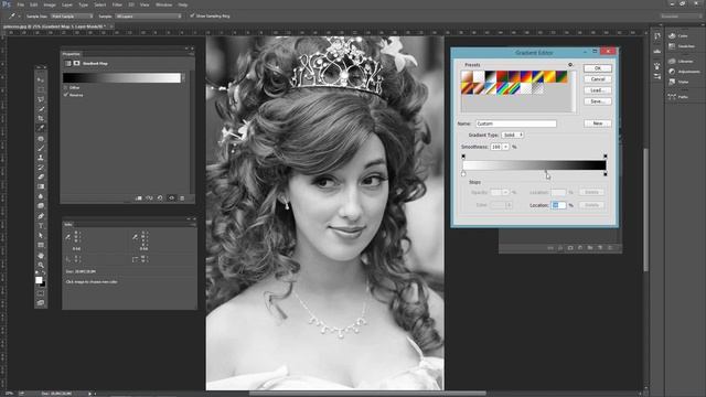 Gradient Map Adjustment Conversion In Photoshop Tutorials смотреть онлайн