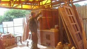 Русская уличная печь с плитой