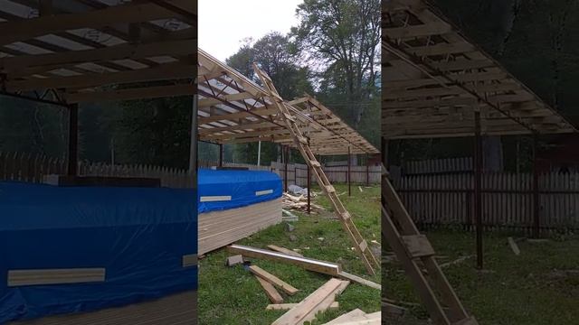 Комбинированный навес!