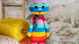 Амигуруми: схема Радужный заяц. Игрушки вязаные крючком - Free crochet patterns.