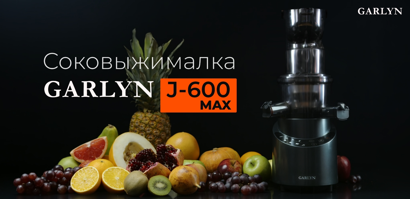 GARLYN J-600 Max - Соковыжималка 3в1 | 8 автопрограмм и сохранение витаминов в готовом соке