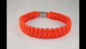 Ошейник из биотана со светоотражающим паракордом