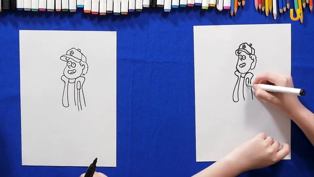 Рисуем вместе Диппера из мультфильма "Гравити Фолз" смотреть онлайн