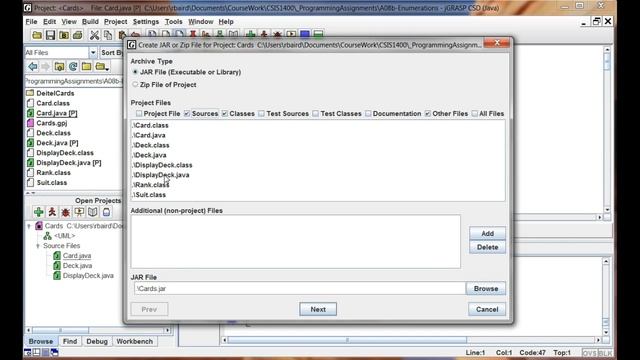 Creating an Executable JAR file in jGRASP смотреть онлайн