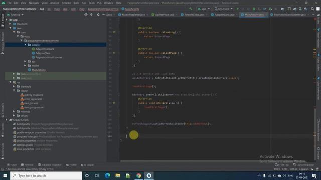Pagination in RecyclerView in Hindi Tutorial in Android Studio