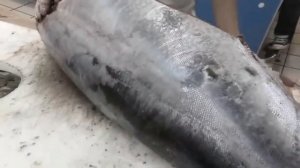 БЫСТРАЯ РАЗДЕЛКА ОГРОМНОГО ТУНЦА МАСТЕРОМ