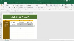 Live stock(s) data in Excel | Excel macro | VBA