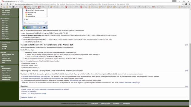 Configuring RAD Studio for Android Application Development