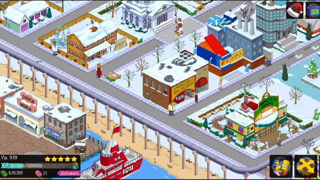 #58 The Simpsons: Tapped Out. Игра Спрингфилд. Симпсоны. прохождение.939 уровень зима рождество