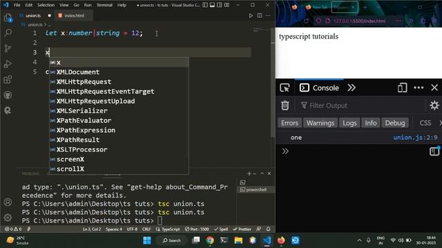union type in TypeScript