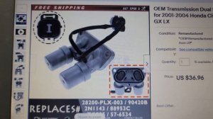P0753 Shift solenoid "A" circuit Honda civics A/T fault hard shift