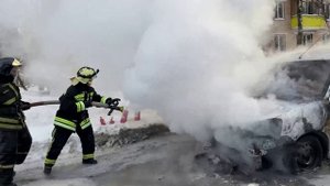 Будни огнеборцев. Тушение автомобиля 107ПСЧ
