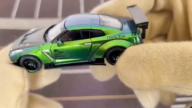 1/64 LB★WORKS Nissan GT-R (R35) Magic Green - MINI GT X TARMAC WORKS COLLAB64 #minigt #tarmacworks смотреть онлайн
