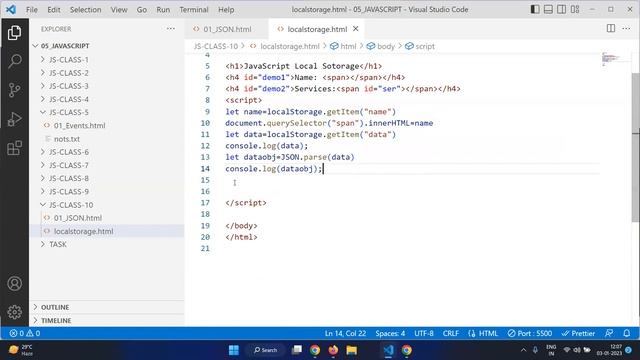 JAVASCRIPT||CLASS-10||JSON||LOCALSTORAGE||CLASS