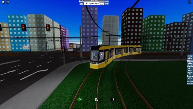 Tram route: 4 Blachownia P+R - Tyniec Pętla | Škoda 40T | Roblox Nid's Buses & Trams смотреть онлайн
