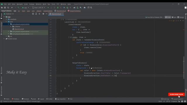 How to implement Swipe to Delete Item in Jetpack Compose | Android | Kotlin | Make it Easy смотреть онлайн