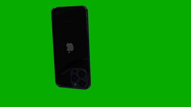 Телефон iphone в полете на зеленом фоне хромакей