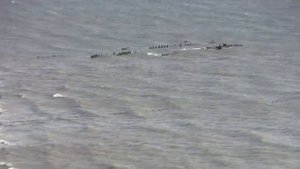 Аномально отошла вода в керченском проливе.Вид с обрыва.Керчь.28.10.18.