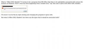 What is "Office XML Handler"?