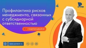 Профилактика рисков менеджмента, связанных с субсидиарной ответственностью