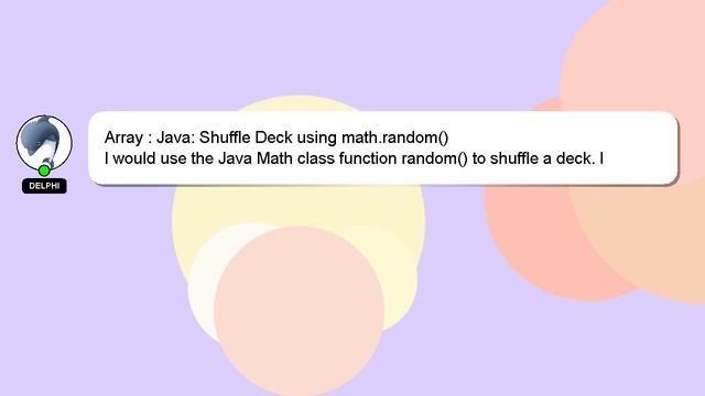 Array : Java: Shuffle Deck using math.random() смотреть онлайн