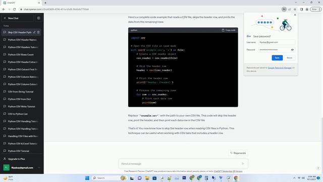 python csv header skip