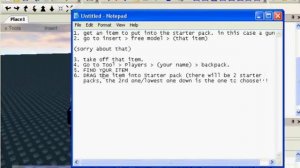 Roblox Tutorial: How to add Items to your starter pack
