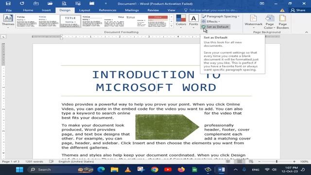 Design Tab Commands || MS Word in Pashto-14 смотреть онлайн