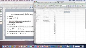 Simulación de una fermentación con el Modelo de Monod - Aborthey en excel. (Ks, qs, yxs, mmax, x0)