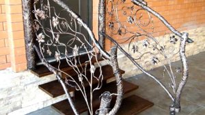 Перила 115  Уличные ограждения кованые перила на улице фото Днепропетровск Днепр