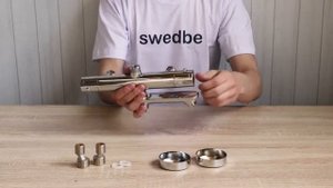Распаковка термостатического смесителя для ванны с поворотным изливом Swedbe Hermes арт.9042