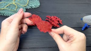 Новогодний декор Рождественские Цветы из фоамирана своими руками