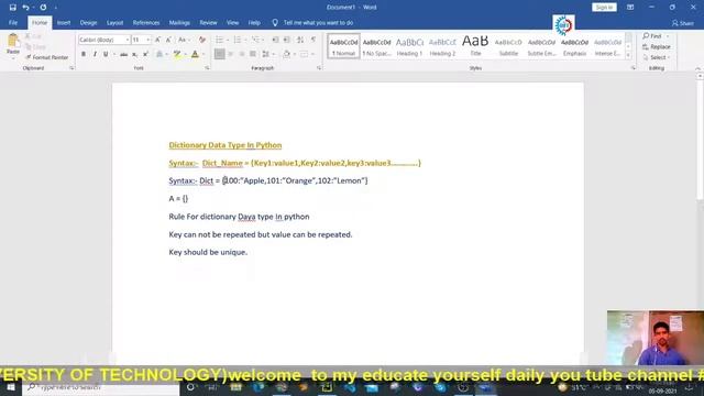 Dictionary Data Type In Python