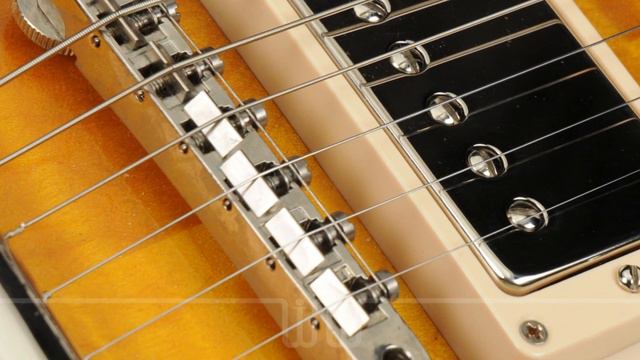 Gibson Les Paul Custom Shop 1959 Reissue R9. Tobacco Sunburst close up смотреть онлайн