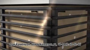 Вентилируемые фасады Ронсон с бетонной плиткой "под кирпич" и "под камень".