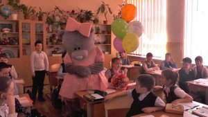 НУ ЧТО ,МИШКА, СЛОБО УЧИТЬСЯ? РОСТОВАЯ КУКЛА МИШКА ТЕДДИ .