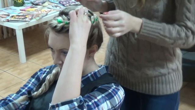 Вечерняя прическа с лентой