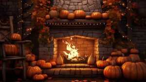 Cozy Autumn Fireplace Sounds 8h - Relaxing Autumn Fall Ambience - Halloween Ambience