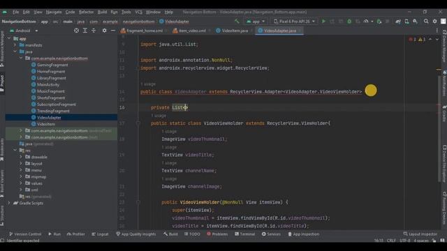 RecyclerView in Fragment in Android Studio using Java | YouTube Clone смотреть онлайн