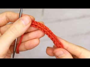 Шнур спицами из 3-х петель