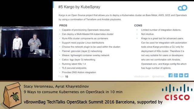 2016 OpenStack Barcelona - Stacy Veronneau, Ayrat KHAYRETDINOV – 9 Ways to consume Kubernetes on Op смотреть онлайн