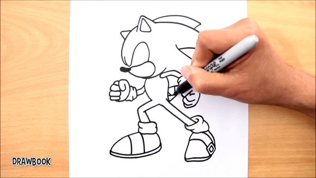 Drawing SONIC The Hedgehog (step by step) for beginners смотреть онлайн
