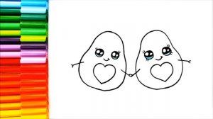 Как нарисовать симпатичного авокадо - Простые рисунки