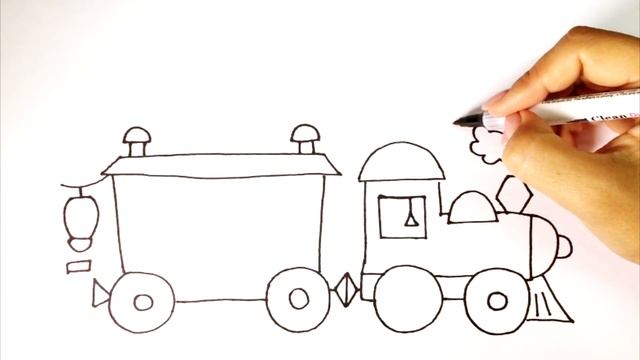Как нарисовать паровоз | How to draw a How to draw a steam locomotive смотреть онлайн