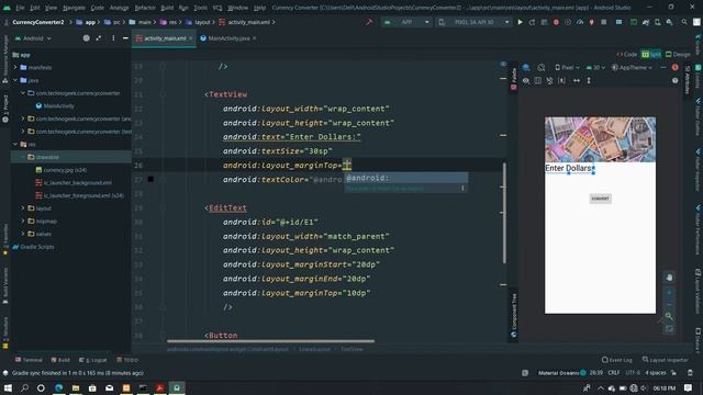 Currency converter App Android Studio | Java | Dollar to Rupees App | Android Studio Project
