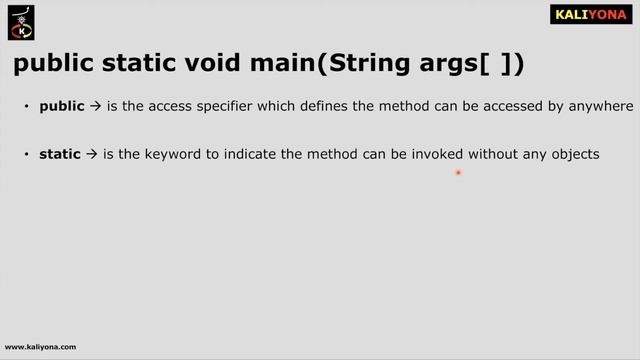 Explain the syntax for the main method | Java Interview Questions Series | Kaliyona | In Kannada смотреть онлайн