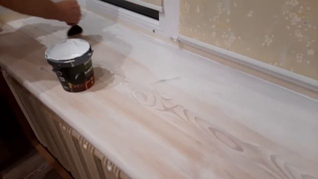 Покраска старого деревянного подоконника в Белый цвет с сохранением текстуры?Своими руками! Часть 2
